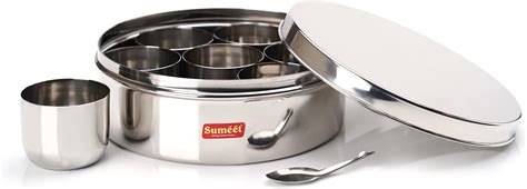 stainless steel dry fruit box|Stainless Steel Nine Square Masala Dabba .